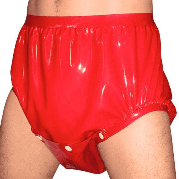 front buttoned rubber pants