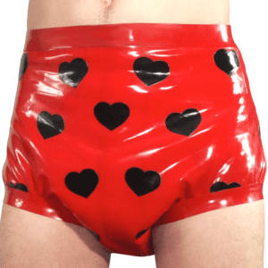 rubber pants with hearts