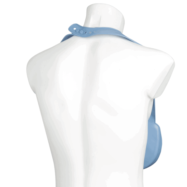 pocket bib for adults blue rear view